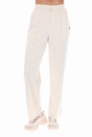 Cream Fila River Straight Leg Women Co-ords | 0765MVDWF