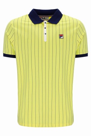 Navy Fila BB1 Classic Vintage Striped Men Polo Shirts | 5380NKXUQ