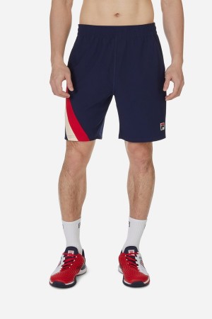 Navy Fila Pro Tennis Heritage Woven Men Shorts | 5241LWZIP