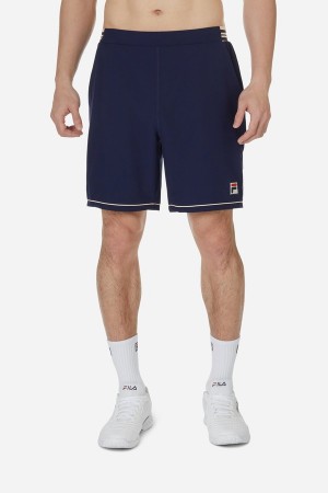 Navy Fila Pro Tennis Heritage Woven Men Shorts | 8590IVYOM