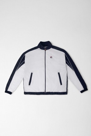White / Blue Fila Bicolor Women Jackets | 8925CGZSE