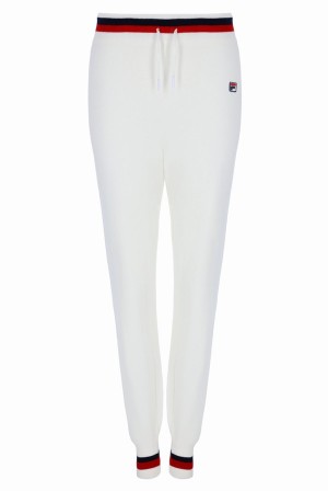 White / Red / Navy Fila Frankie Knit Women Bottoms | 6289IOMNL