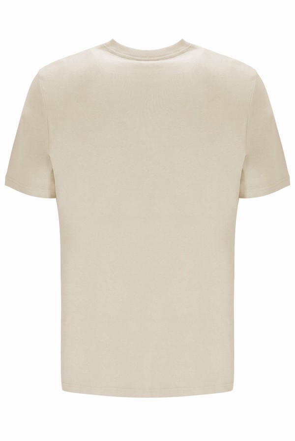 Beige Fila Benjiman Sleeve Men T-shirts | 7180PYESA