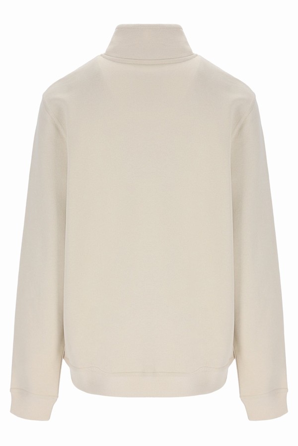 Beige Fila Tuss 1/4 Zip Up Fleece Men Sweatshirts | 3520TSZYC