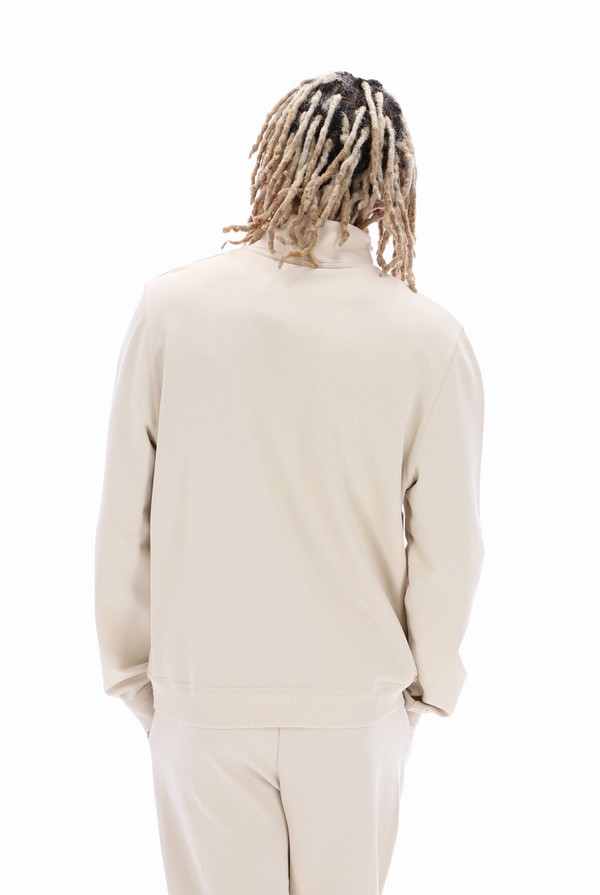Beige Fila Tuss 1/4 Zip Up Fleece Men Tracksuits | 6297QZUXW