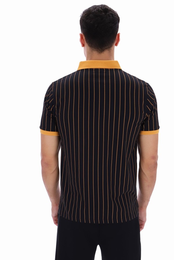 Black Fila BB1 Classic Vintage Striped Men Polo Shirts | 5604GNQAB