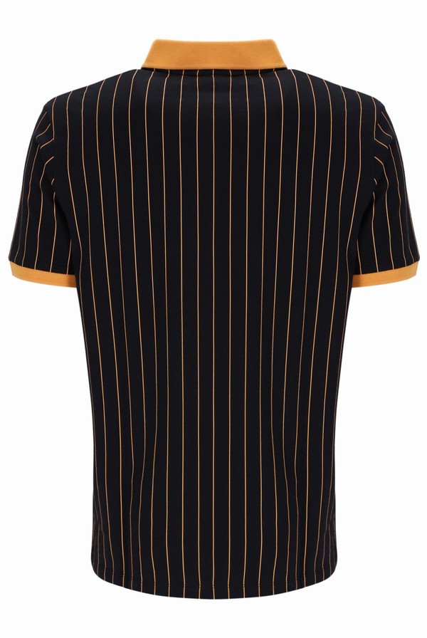 Black Fila BB1 Classic Vintage Striped Men Polo Shirts | 5604GNQAB