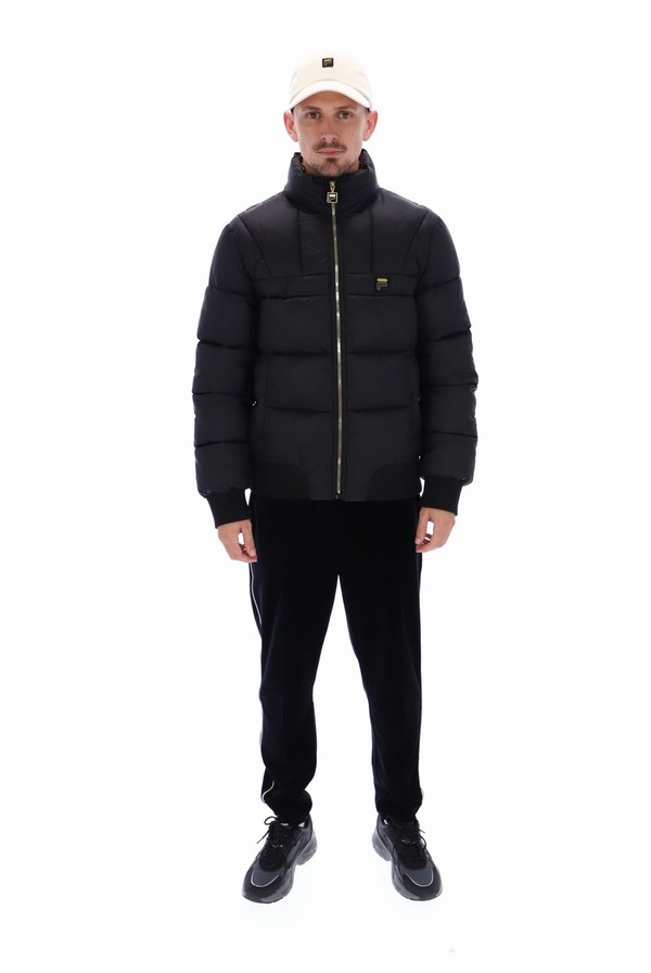 Black Fila Brando High Shine Puffer Men Jackets | 5143SKVUY