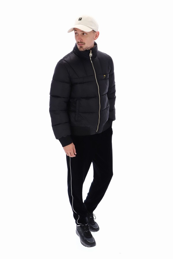 Black Fila Brando High Shine Puffer Men Jackets | 5143SKVUY