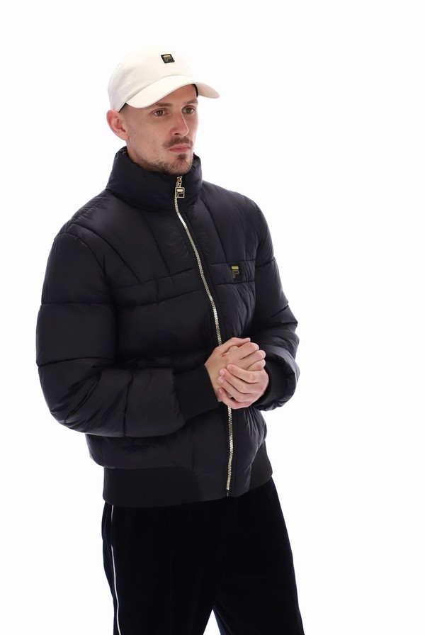 Black Fila Brando High Shine Puffer Men Jackets | 5143SKVUY