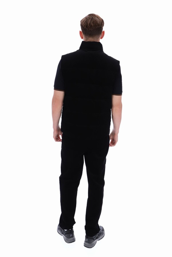 Black Fila Brio Corduroy Puffer Men Jackets | 0145CZUFG