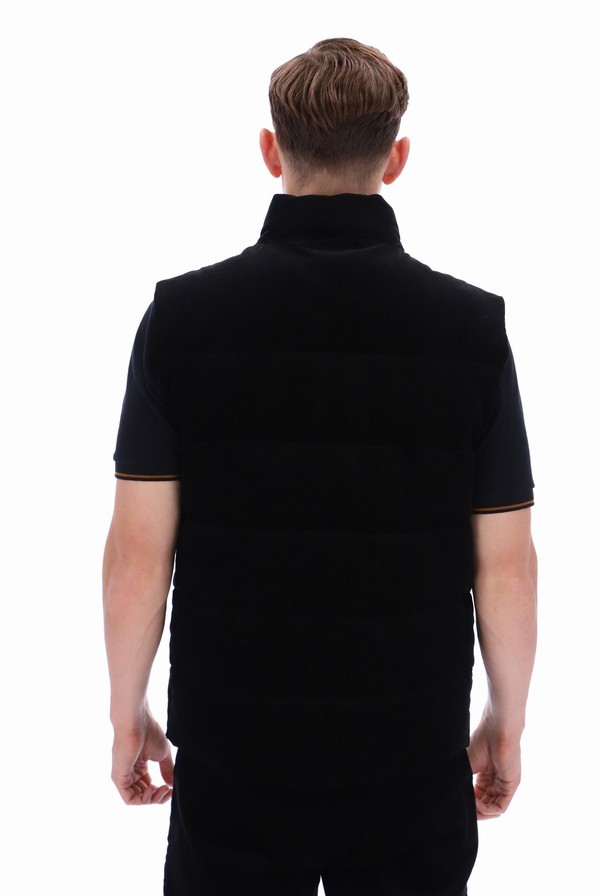 Black Fila Brio Corduroy Puffer Men Jackets | 0145CZUFG