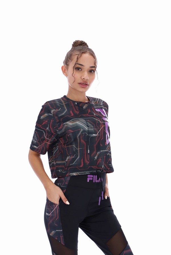 Black Fila Caitriona Circuit Women T-shirts | 4257JSGXL