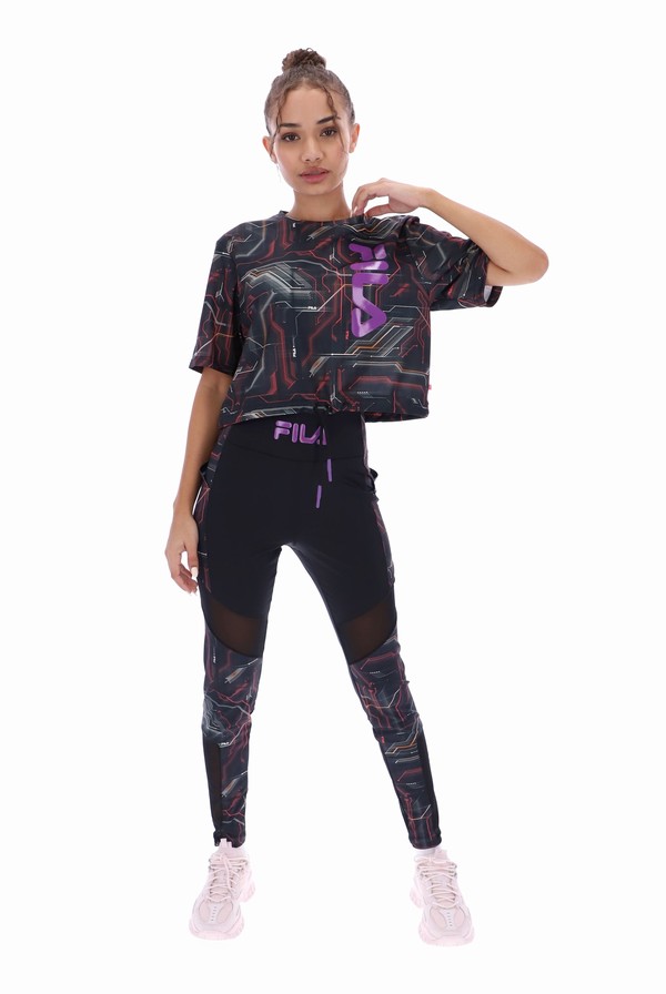 Black Fila Caitriona Circuit Women T-shirts | 4257JSGXL