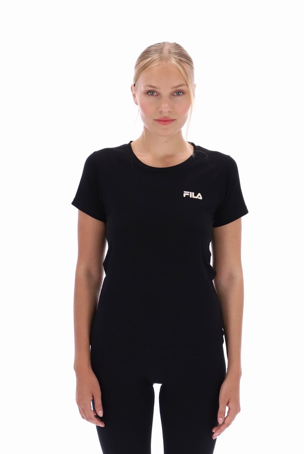Black Fila Cecilia Classic Logo Women T-shirts | 4132IZLJG