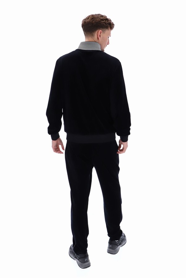 Black Fila Cenzo Velour Men Tracksuits | 6805JIWEG