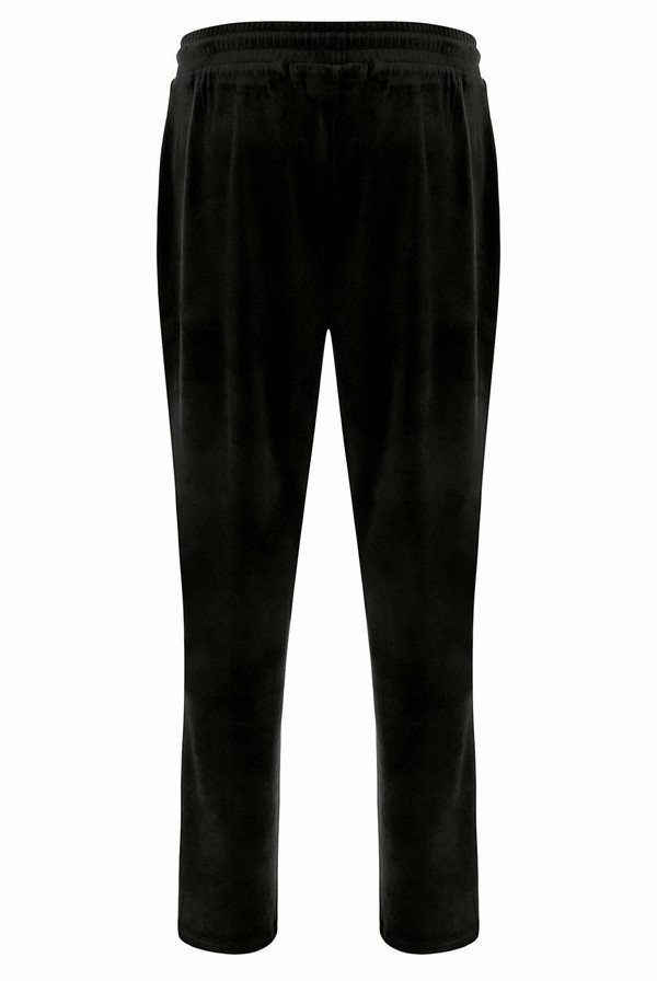 Black Fila Falken Velour Men Bottoms | 0824OZHJM