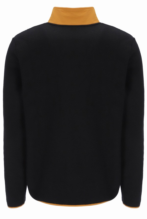 Black Fila Oliver 1/2 Zip Up Polar Fleece Men Sweatshirts | 3451JXFWT