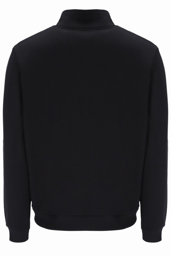Black Fila Raffy Recycled 1/4 Zip Fleece Men Sweatshirts | 7401NMXBV