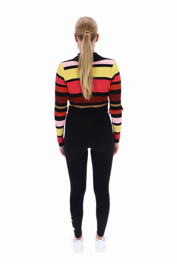 Black / Multicolor Fila Lar Zip Up Long Sleeved Women Tops | 2608OAZXV