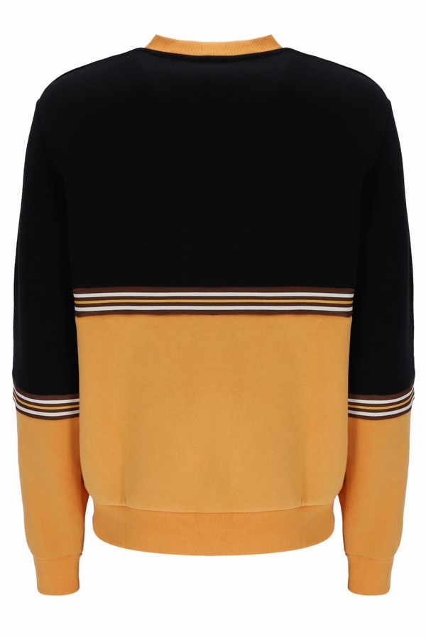 Black / Orange Fila Attwood Colour Block Men Sweatshirts | 9830EVHPZ
