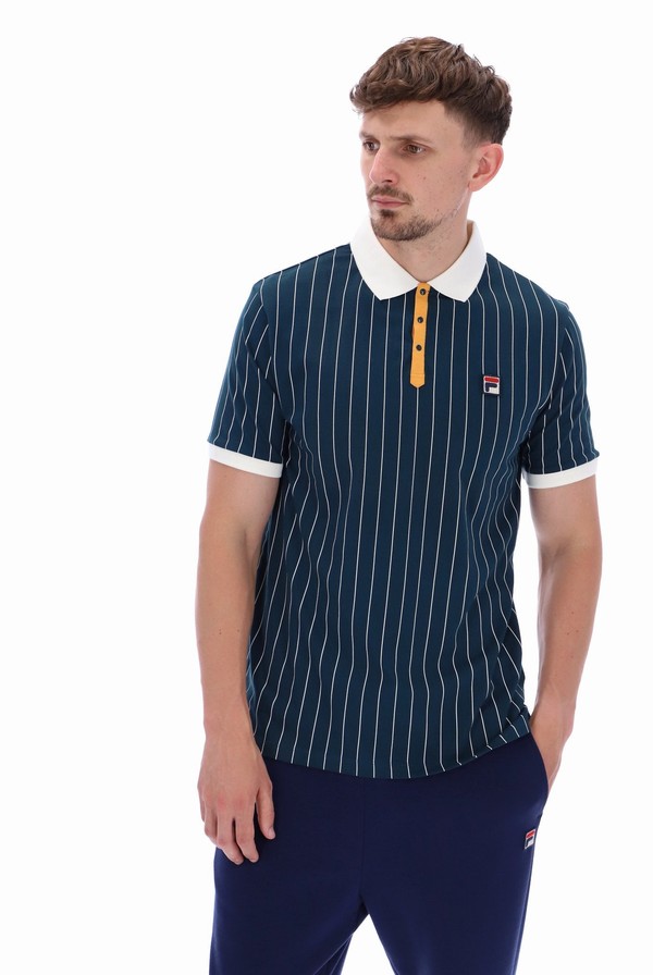 Blue Fila BB1 Classic Vintage Striped Men Polo Shirts | 1936NSZVD