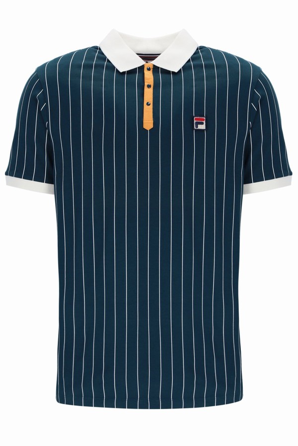 Blue Fila BB1 Classic Vintage Striped Men Polo Shirts | 1936NSZVD