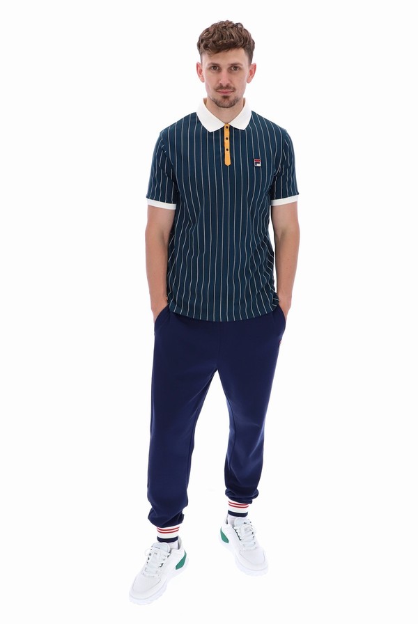 Blue Fila BB1 Classic Vintage Striped Men Polo Shirts | 1936NSZVD
