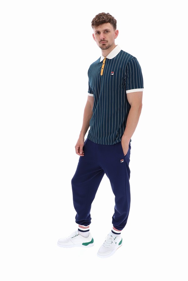 Blue Fila BB1 Classic Vintage Striped Men Polo Shirts | 1936NSZVD