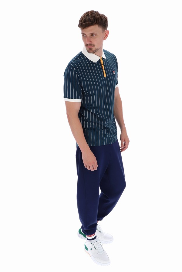 Blue Fila BB1 Classic Vintage Striped Men Polo Shirts | 1936NSZVD