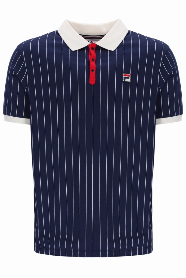 Blue Fila BB1 Classic Vintage Striped Men Polo Shirts | 1658DJISF