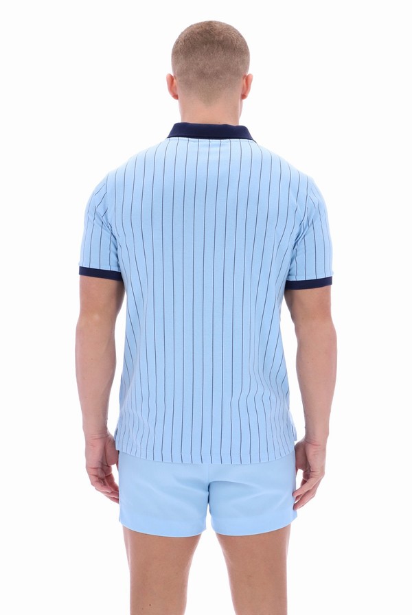 Blue Fila BB1 Classic Vintage Striped Men Polo Shirts | 5426TKEMC