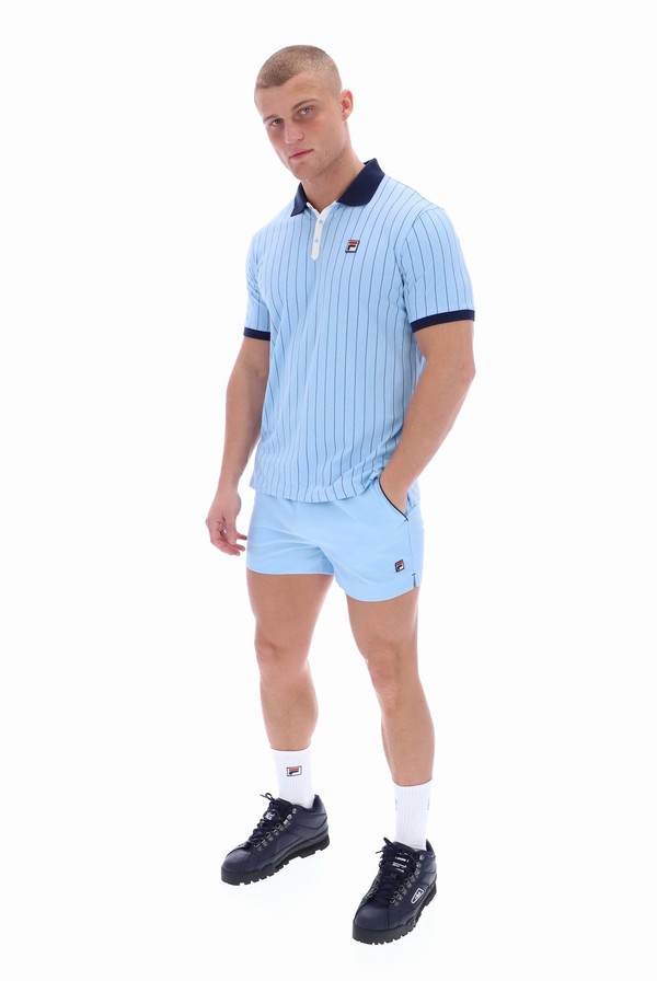 Blue Fila BB1 Classic Vintage Striped Men Polo Shirts | 5426TKEMC
