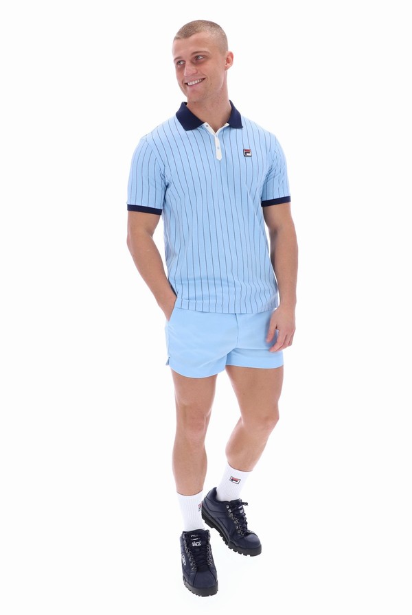 Blue Fila BB1 Classic Vintage Striped Men Polo Shirts | 5426TKEMC