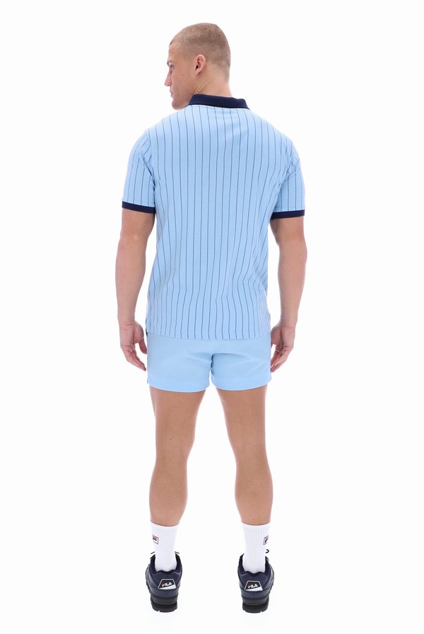 Blue Fila BB1 Classic Vintage Striped Men Polo Shirts | 5426TKEMC