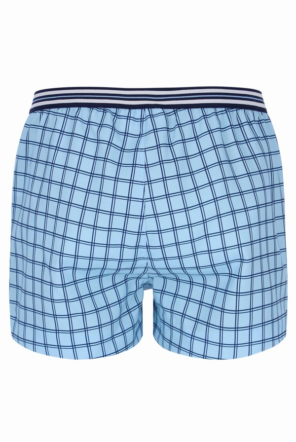 Blue Fila Brookes Check Men Shorts | 0517EYLNV