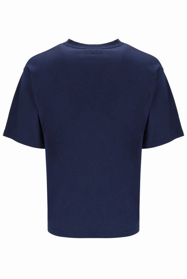 Blue Fila Davey Graphic Men T-shirts | 5632UNOPW