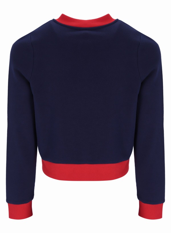 Blue Fila Delila Cropped Fleece Women Sweatshirts | 3749BTNDF