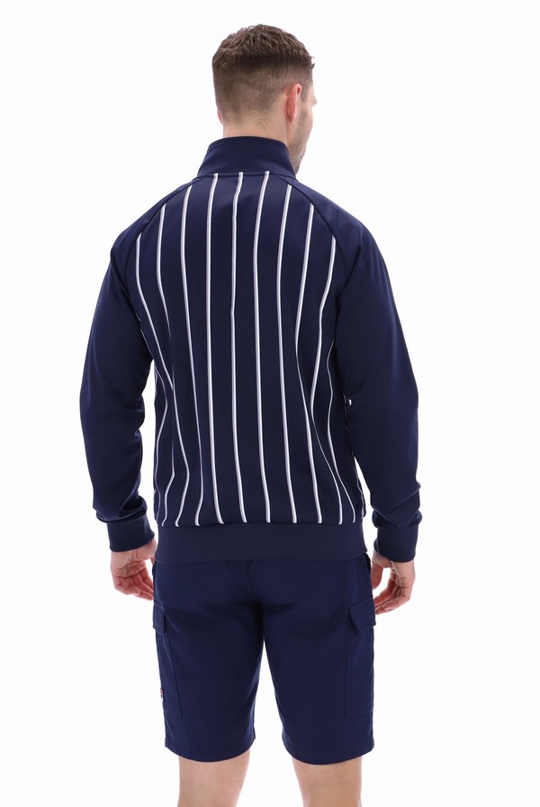 Blue Fila Hudson Striped Men Track Top | 1057YSPED