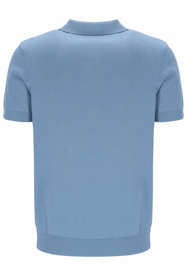 Blue Fila Lucian Knit Men Polo Shirts | 9257YGDSF