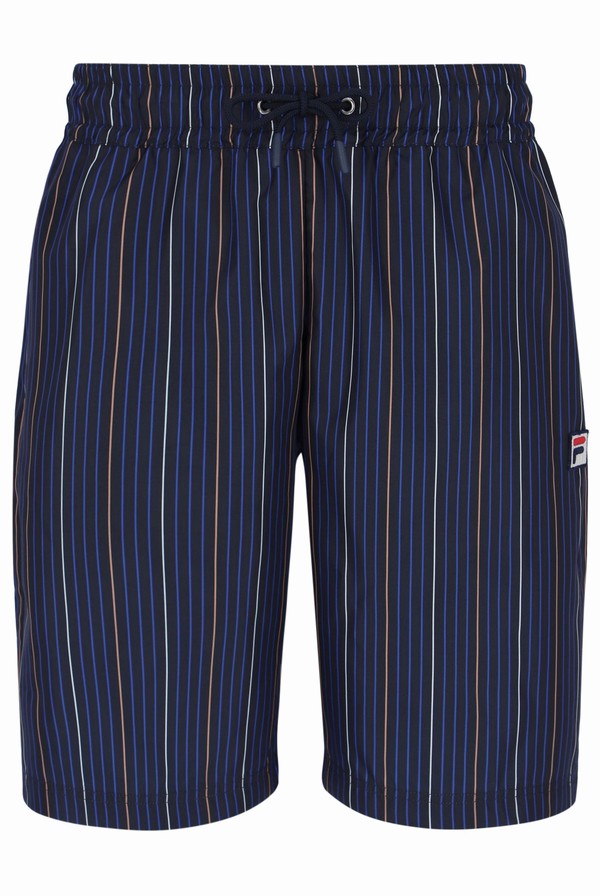 Blue Fila Pinstripe Men Shorts | 9360OYZGQ