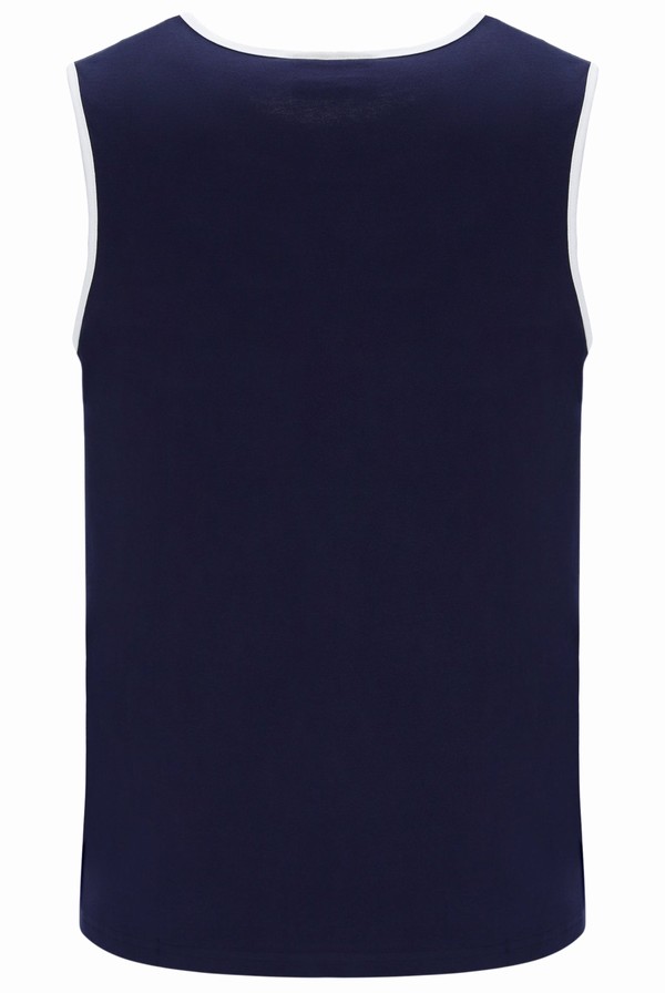 Blue Fila Rico Jaquard Rib Men T-shirts | 6790SPFNW
