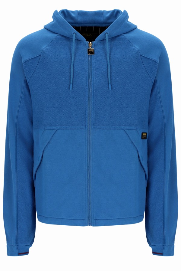 Blue Fila Seppi Pinstripe Print Back Men Tracksuits | 8437RFHQY