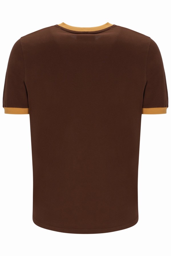 Brown Fila Marconi Essential Ringer Men T-shirts | 1605AGXNR