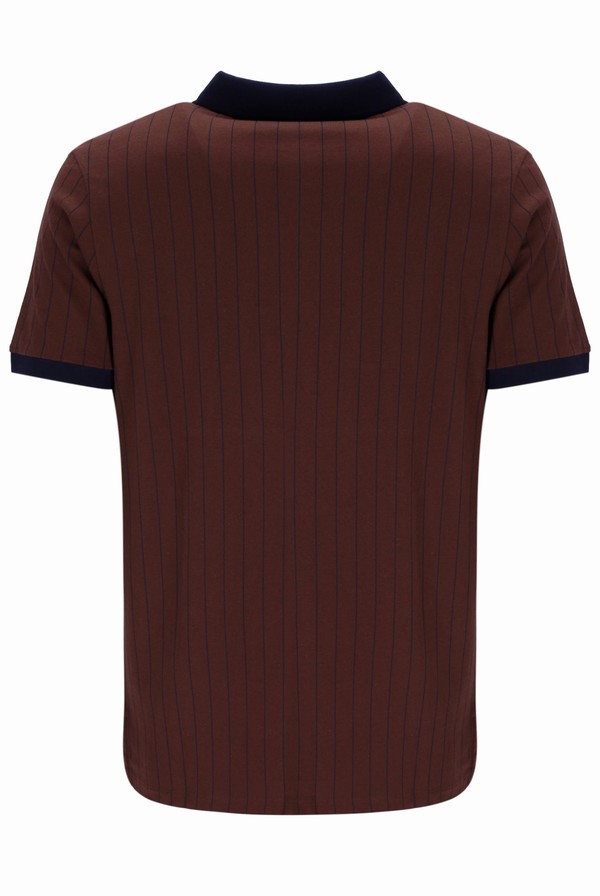 Brown / Grey Fila BB1 Classic Vintage Striped Men Polo Shirts | 0246TXZEL