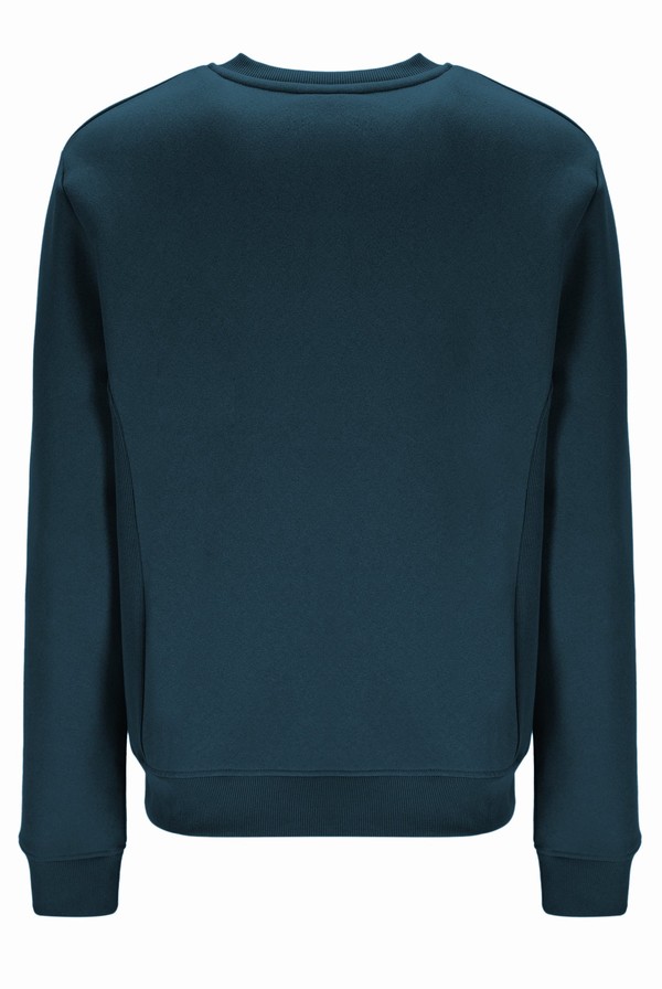 Dark Turquoise Fila Luka Essential Crew With Ribbed Side Panels Men Sweatshirts | 2756KXDYN