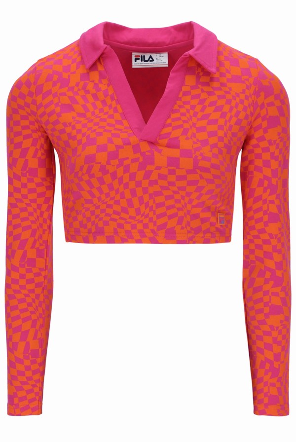 Fuchsia / Purple / Orange Fila Ace Swirl Women Tops | 1056FBKZV