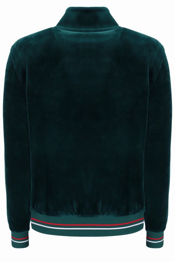 Green Fila Falken Velour With Gold Details Men Track Top | 1465OQGJB