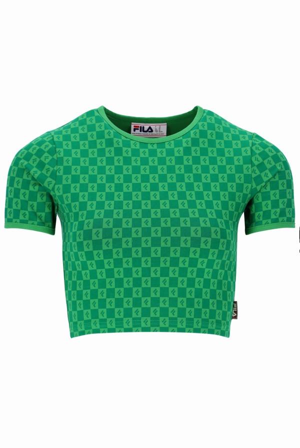 Green Fila Jane Cropped Women T-shirts | 1879CYKEO