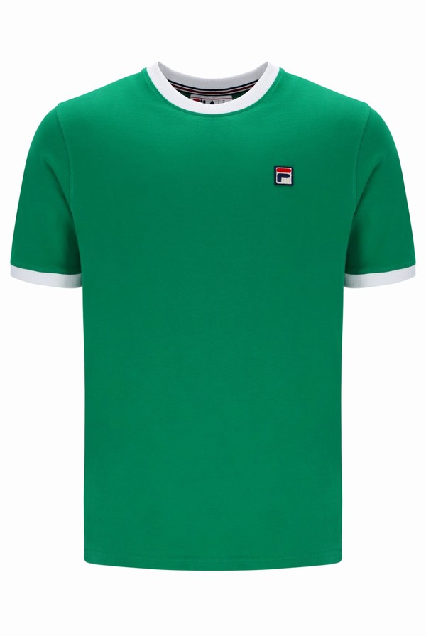 Green Fila Marconi Essential Ringer Men T-shirts | 2850WJQAD